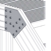 41-135-0 ALUMINUM PROFILE STAIR CONNECTING PLATE<br>45 DEGREE PLATE FOR 45MM X 180MM PROFILE